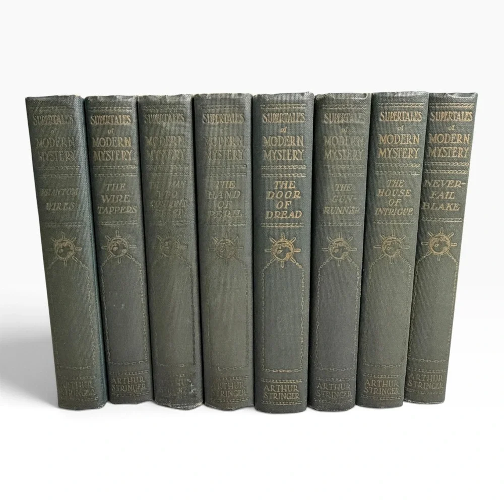 8pc Arthur Stringer Supertales of Modern Mystery Vintage Hardcover Book Set